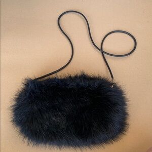 Black Faux Fur with detachable straps